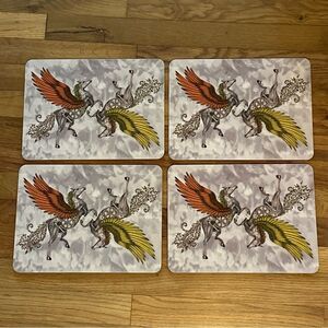 Emma j Shipley Pegasus Mythical Creature Placemats - Set of 4 England NWT